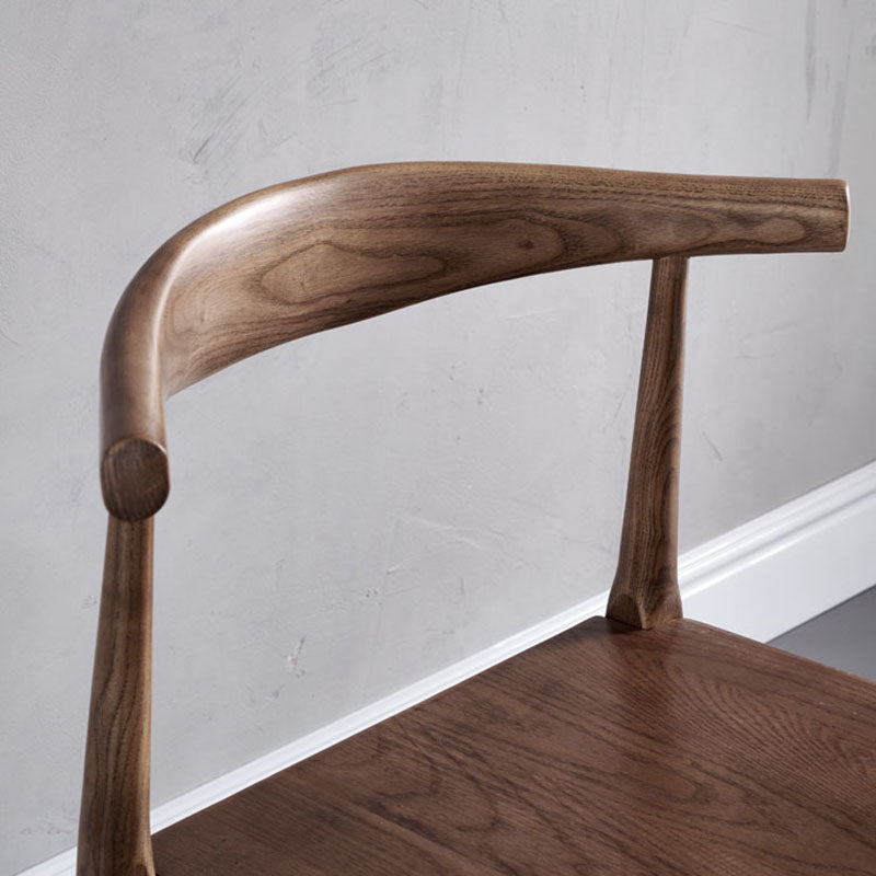 Silla lateral con respaldo abierto de estilo industrial para cocina, silla lateral de comedor de madera sin brazos