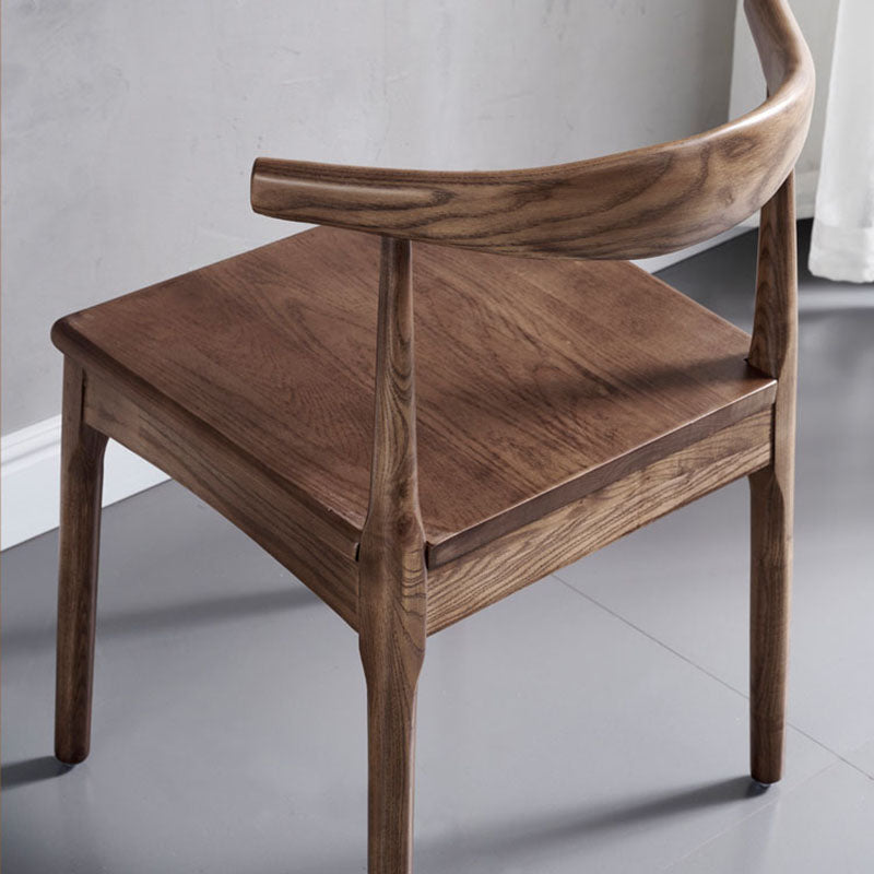Silla lateral con respaldo abierto de estilo industrial para cocina, silla lateral de comedor de madera sin brazos