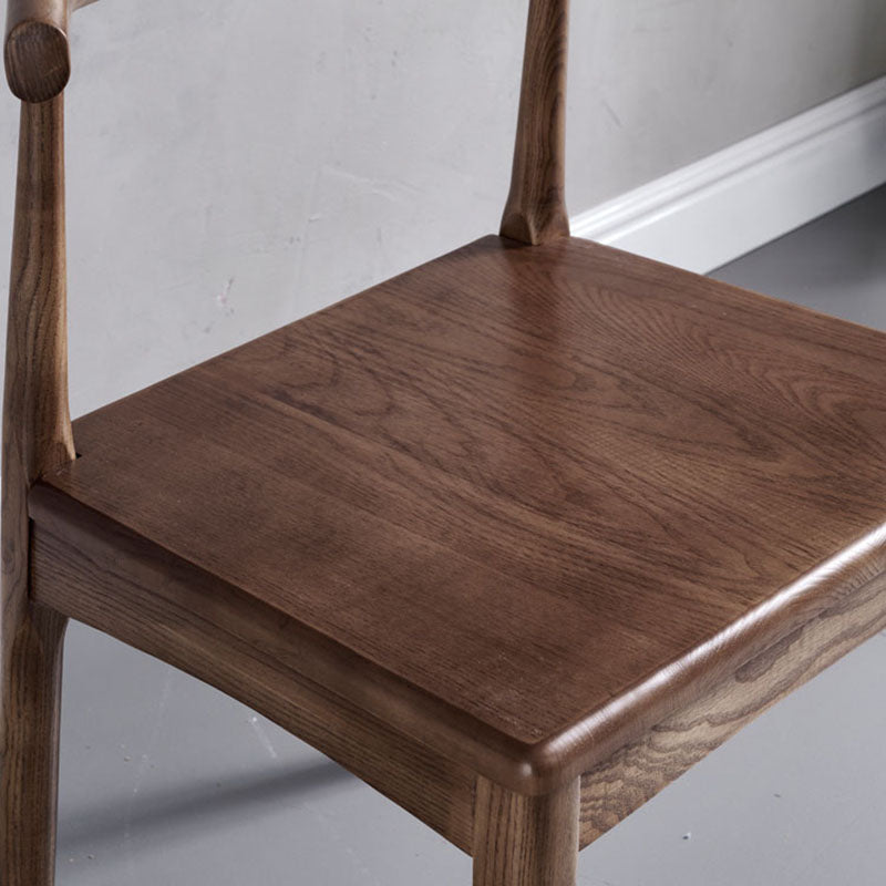 Silla lateral con respaldo abierto de estilo industrial para cocina, silla lateral de comedor de madera sin brazos