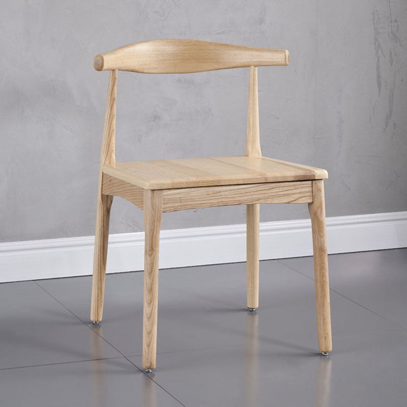 Silla lateral con respaldo abierto de estilo industrial para cocina, silla lateral de comedor de madera sin brazos