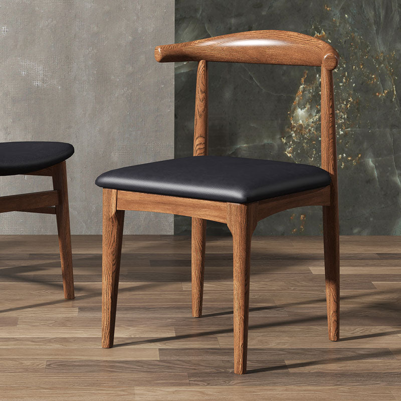 Silla lateral con respaldo abierto de diseño industrial para cocina, silla lateral de comedor de madera