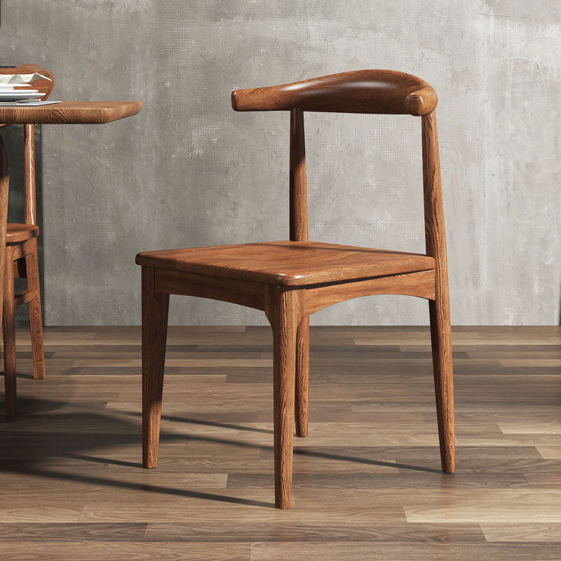 Industrieel ontwerp Open achterkant stoel voor keuken Houten eetkamer bijzetstoel