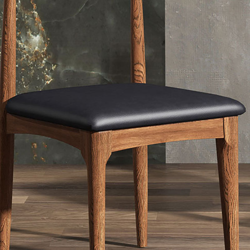 Silla lateral con respaldo abierto de diseño industrial para cocina, silla lateral de comedor de madera