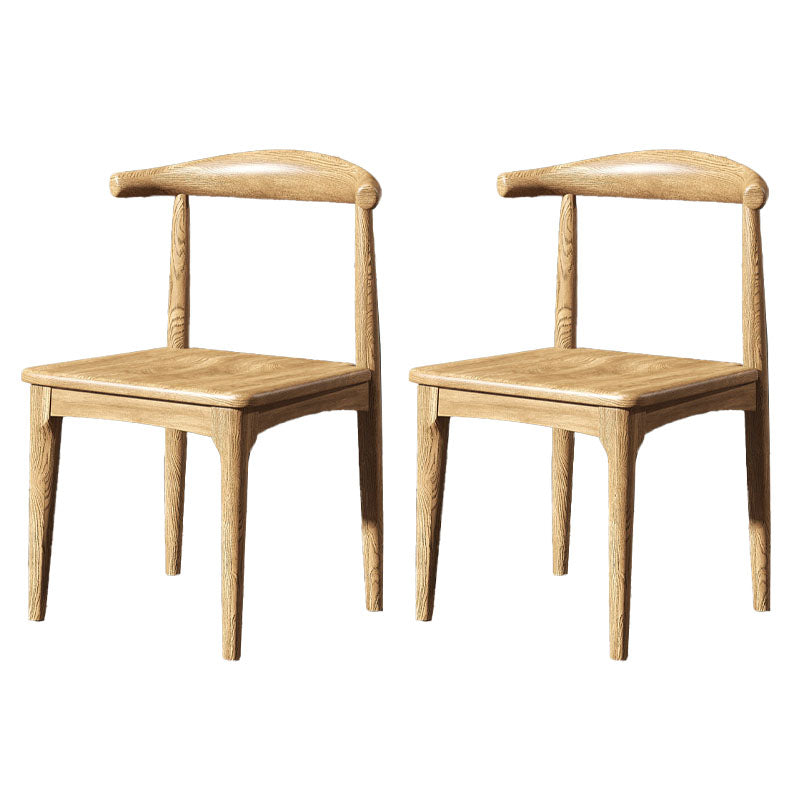 Silla lateral con respaldo abierto de diseño industrial para cocina, silla lateral de comedor de madera