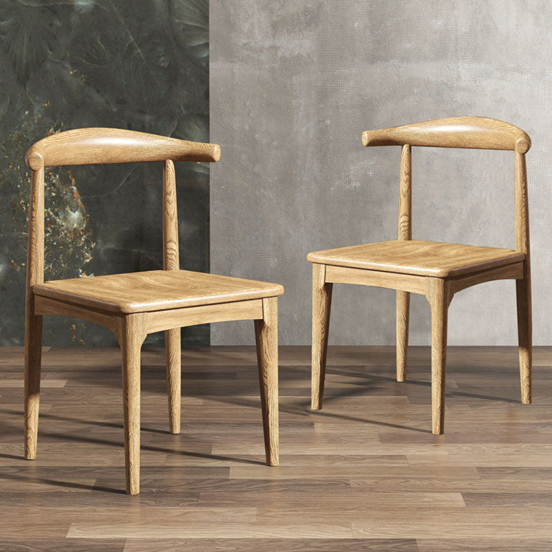 Silla lateral con respaldo abierto de diseño industrial para cocina, silla lateral de comedor de madera