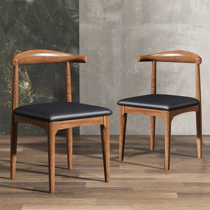 Silla lateral con respaldo abierto de diseño industrial para cocina, silla lateral de comedor de madera