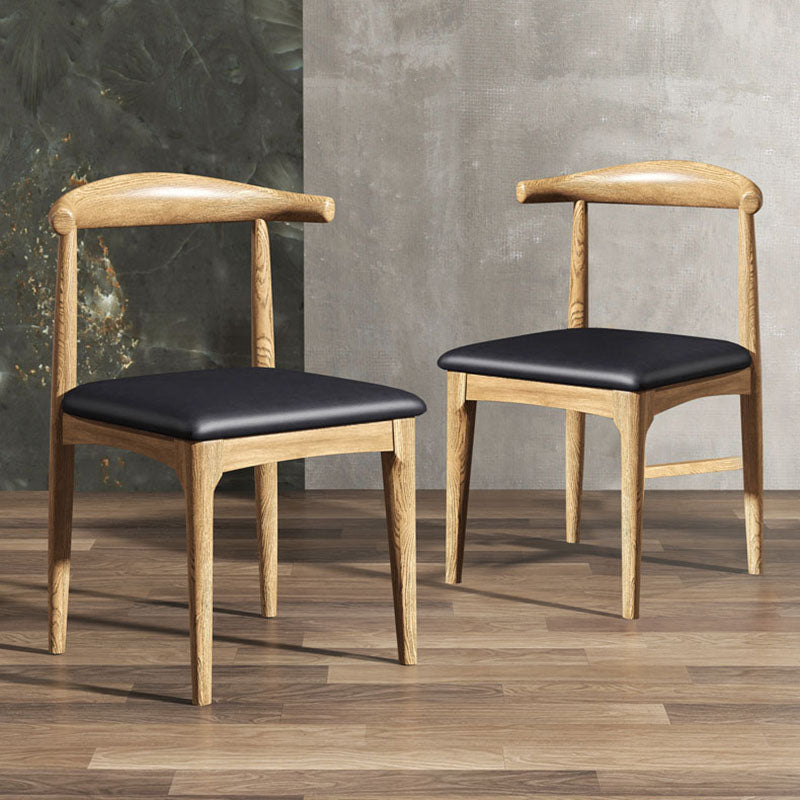 Silla lateral con respaldo abierto de diseño industrial para cocina, silla lateral de comedor de madera