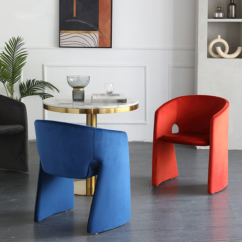 Silla de comedor con respaldo sólido y acabado mate, sillón de terciopelo para cafetería, estilo diseñador