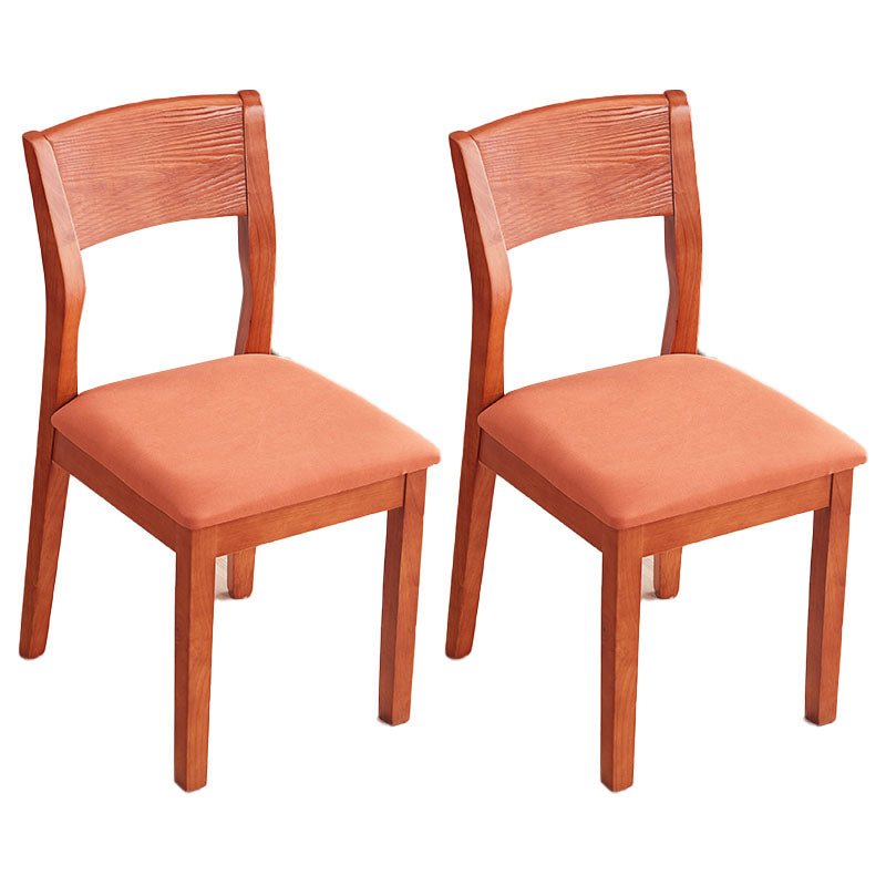 Silla lateral abierta moderna de madera de caucho Silla de comedor de madera con acabado mate