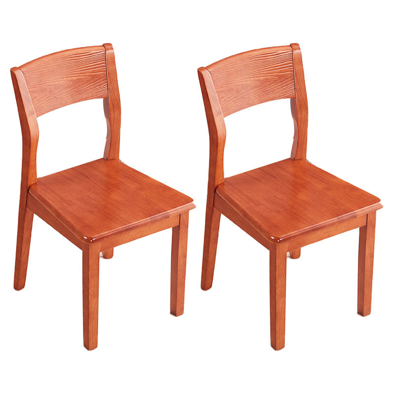 Silla lateral abierta moderna de madera de caucho Silla de comedor de madera con acabado mate