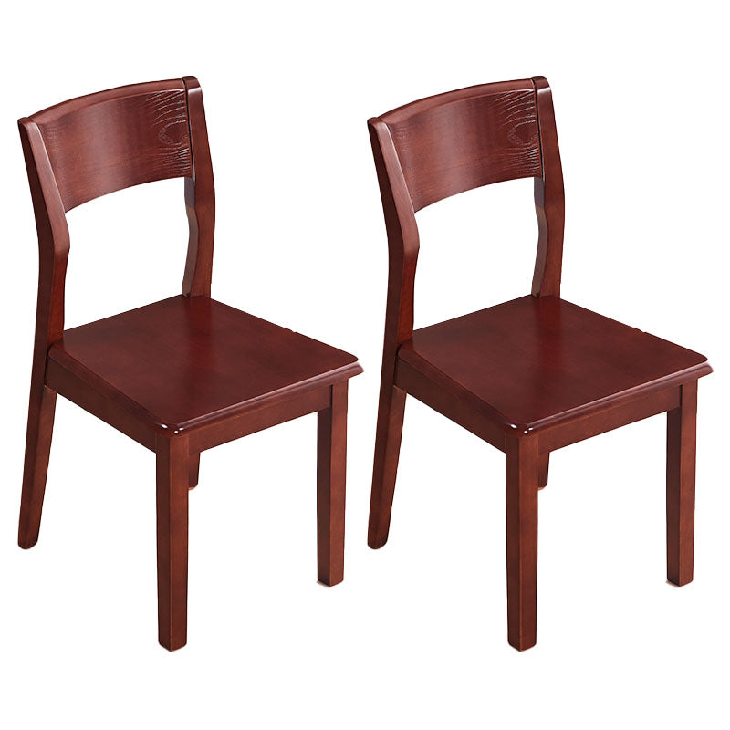 Silla lateral abierta moderna de madera de caucho Silla de comedor de madera con acabado mate