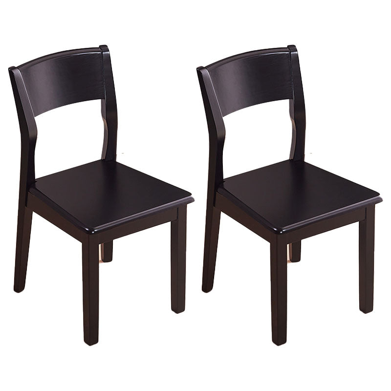 Silla lateral abierta moderna de madera de caucho Silla de comedor de madera con acabado mate