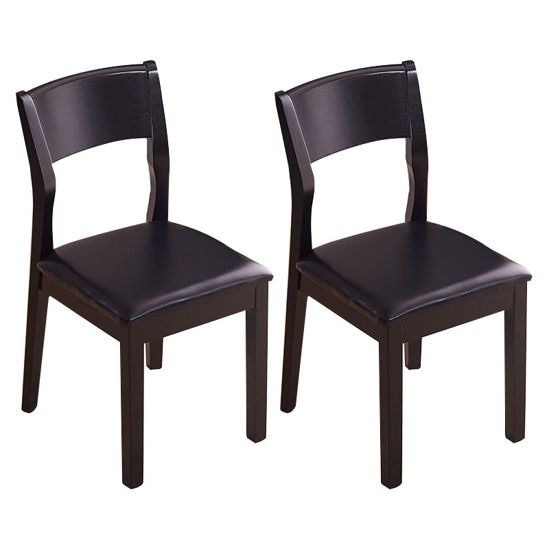 Silla lateral abierta moderna de madera de caucho Silla de comedor de madera con acabado mate