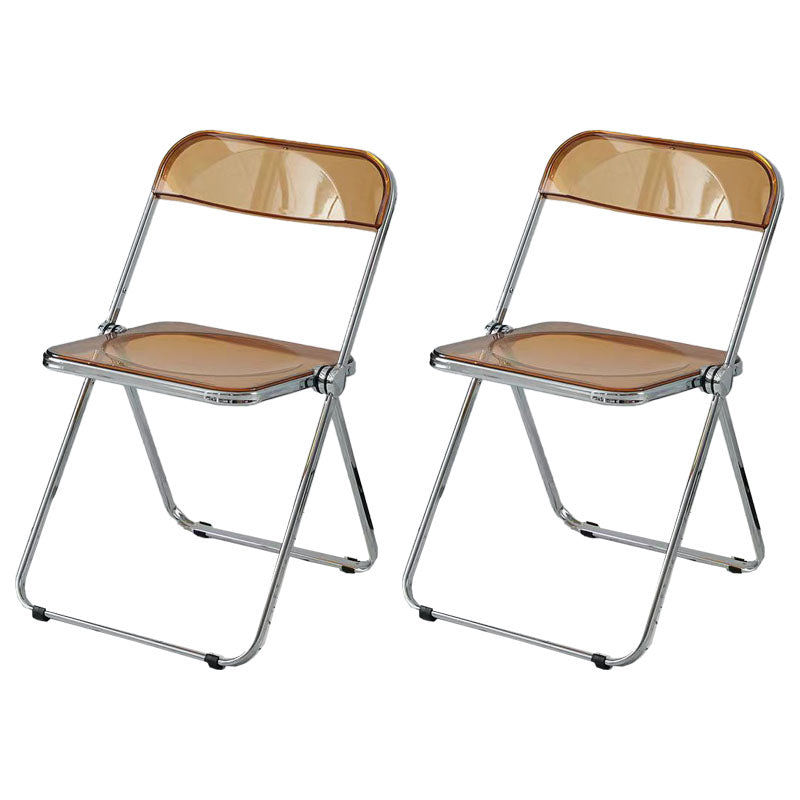 Silla lateral plegable de plástico de diseño industrial para uso doméstico Silla lateral de comedor con respaldo abierto