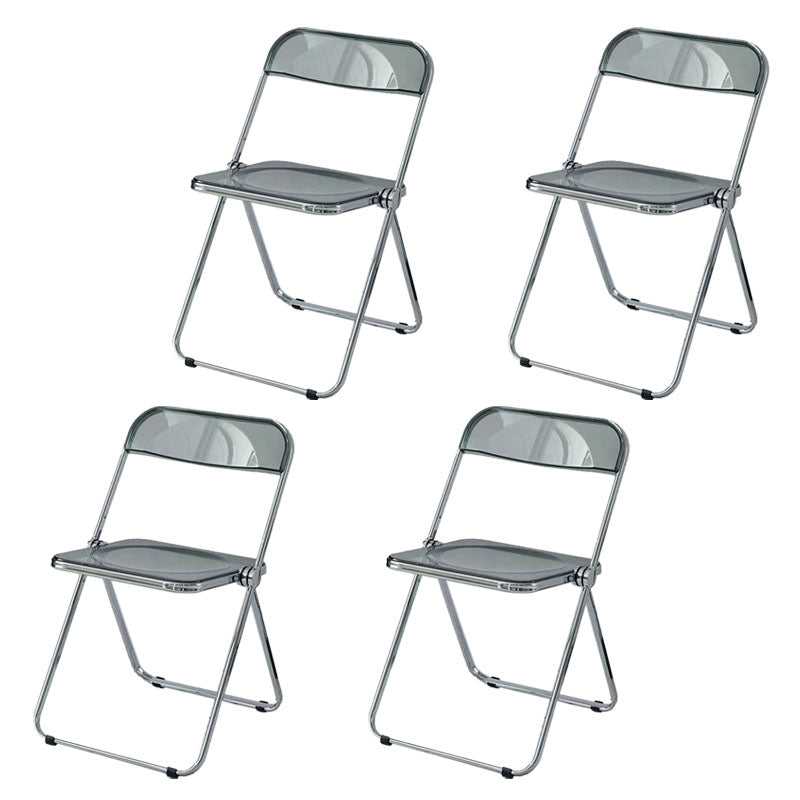 Silla lateral plegable de plástico de diseño industrial para uso doméstico Silla lateral de comedor con respaldo abierto