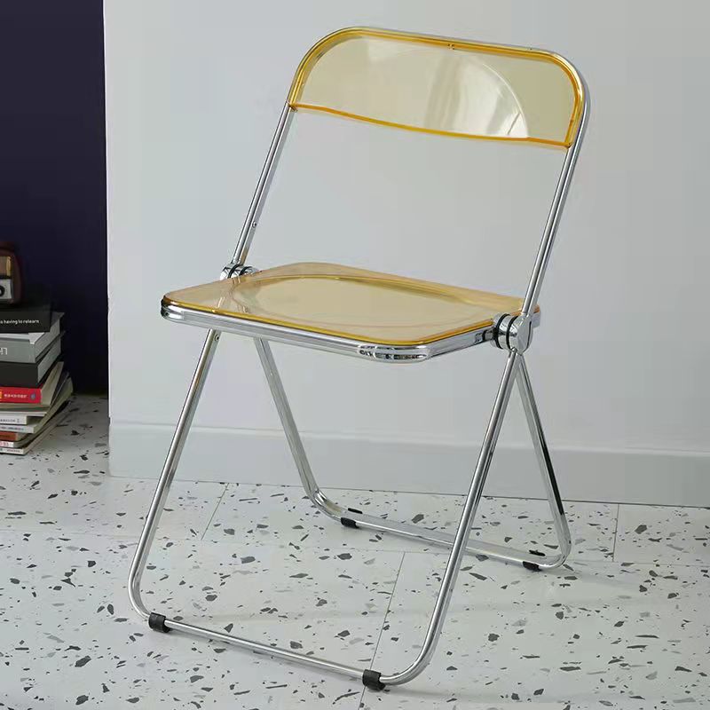Silla lateral plegable de plástico de diseño industrial para uso doméstico Silla lateral de comedor con respaldo abierto