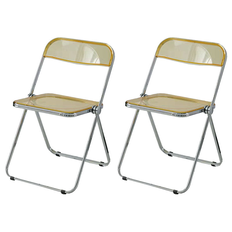 Silla lateral plegable de plástico de diseño industrial para uso doméstico Silla lateral de comedor con respaldo abierto