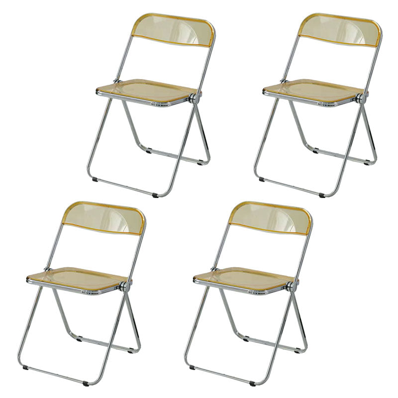 Silla lateral plegable de plástico de diseño industrial para uso doméstico Silla lateral de comedor con respaldo abierto
