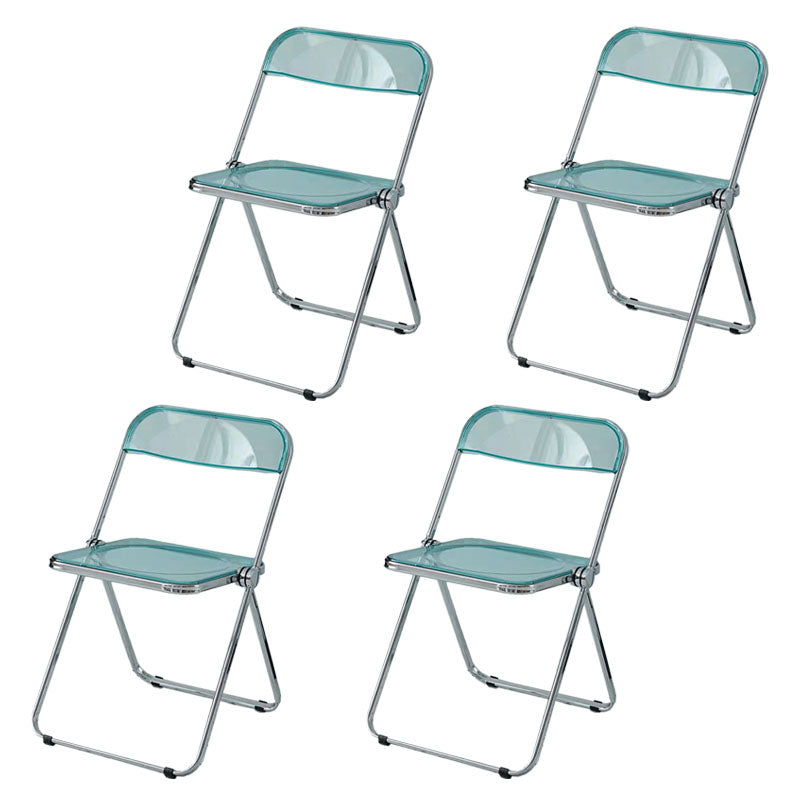 Silla lateral plegable de plástico de diseño industrial para uso doméstico Silla lateral de comedor con respaldo abierto