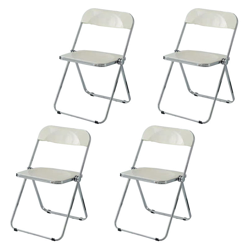 Silla lateral plegable de plástico de diseño industrial para uso doméstico Silla lateral de comedor con respaldo abierto