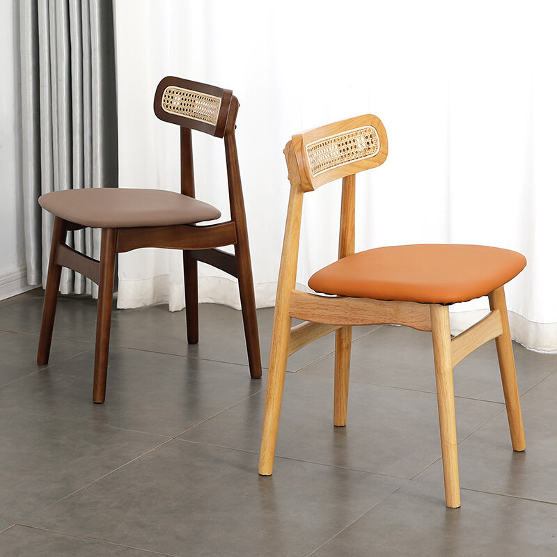 Silla lateral de madera tradicional para comedor, cocina, silla con respaldo abierto