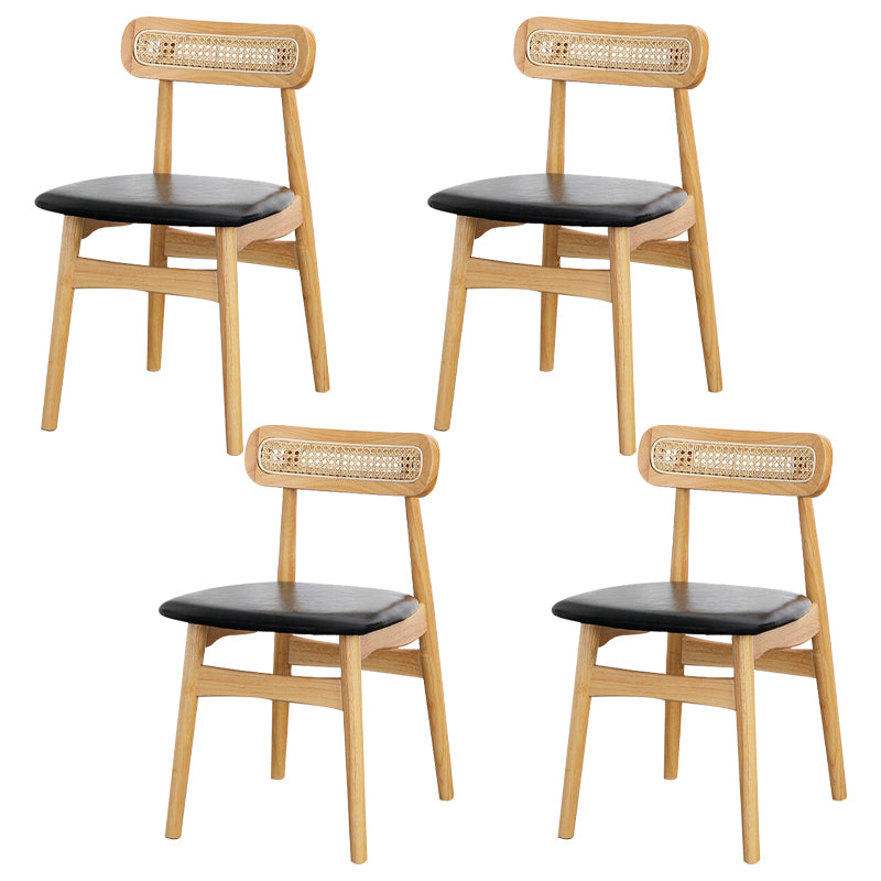 Silla lateral de madera tradicional para comedor, cocina, silla con respaldo abierto