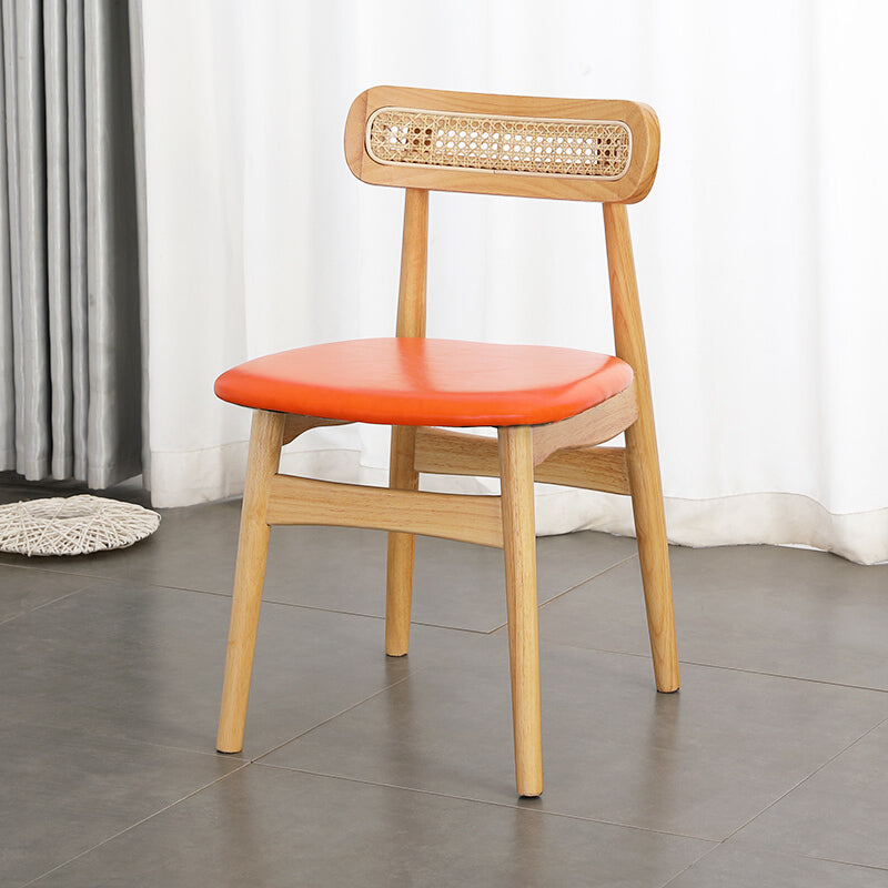 Silla lateral de madera tradicional para comedor, cocina, silla con respaldo abierto