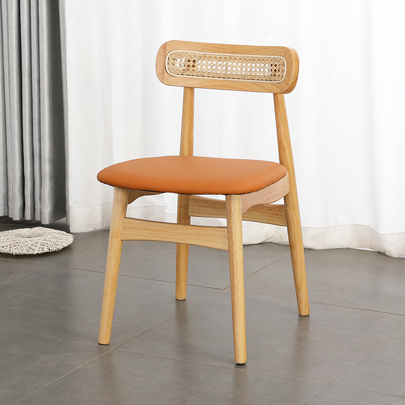 Silla lateral de madera tradicional para comedor, cocina, silla con respaldo abierto