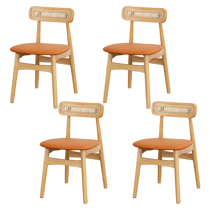 Silla lateral de madera tradicional para comedor, cocina, silla con respaldo abierto
