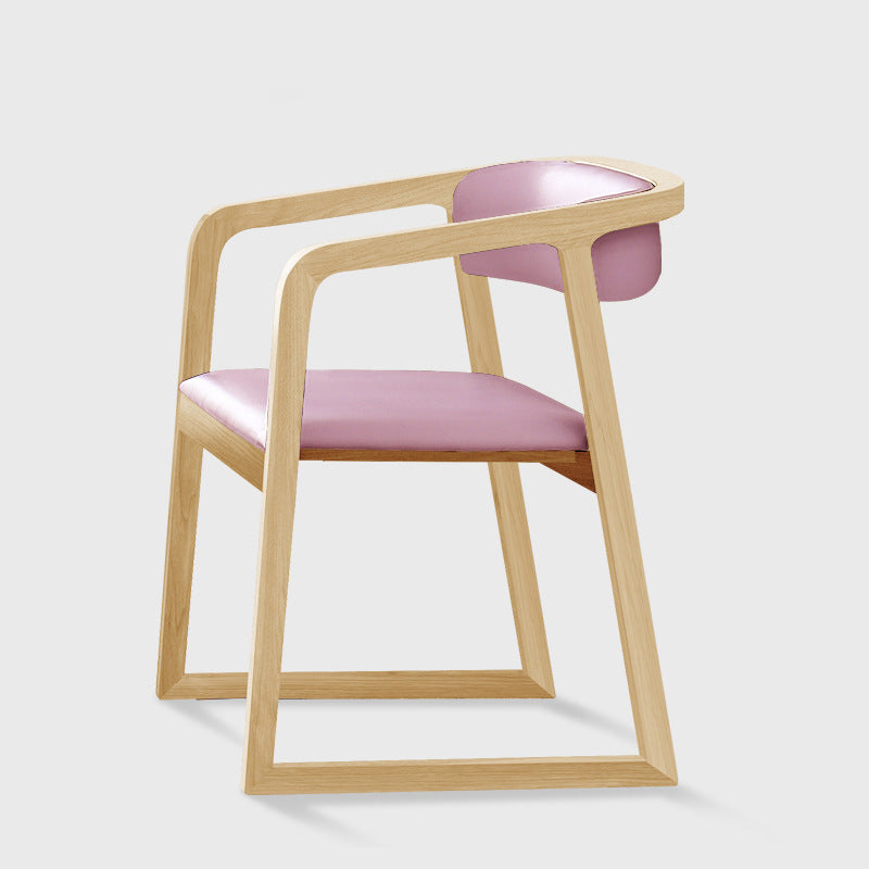 Scandinavische houten eetkamer keukenkamerstoel Fauteuil met open rugleuning