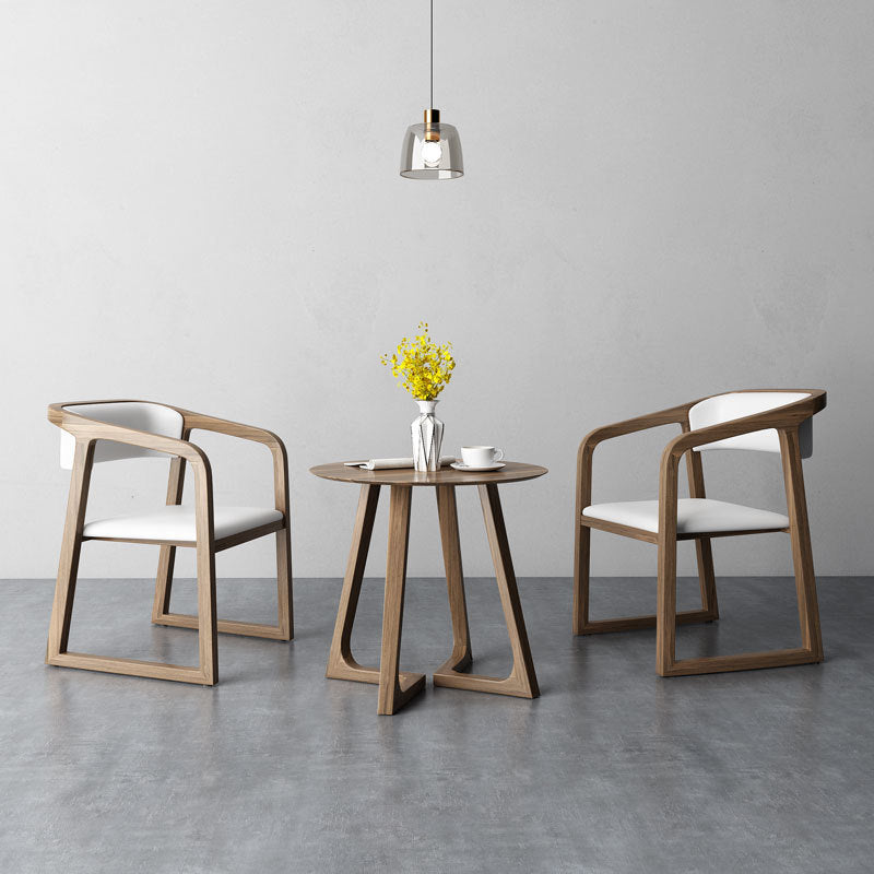 Silla escandinava de madera para comedor, cocina, sillón con respaldo abierto