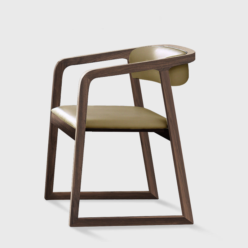 Scandinavische houten eetkamer keukenkamerstoel Fauteuil met open rugleuning
