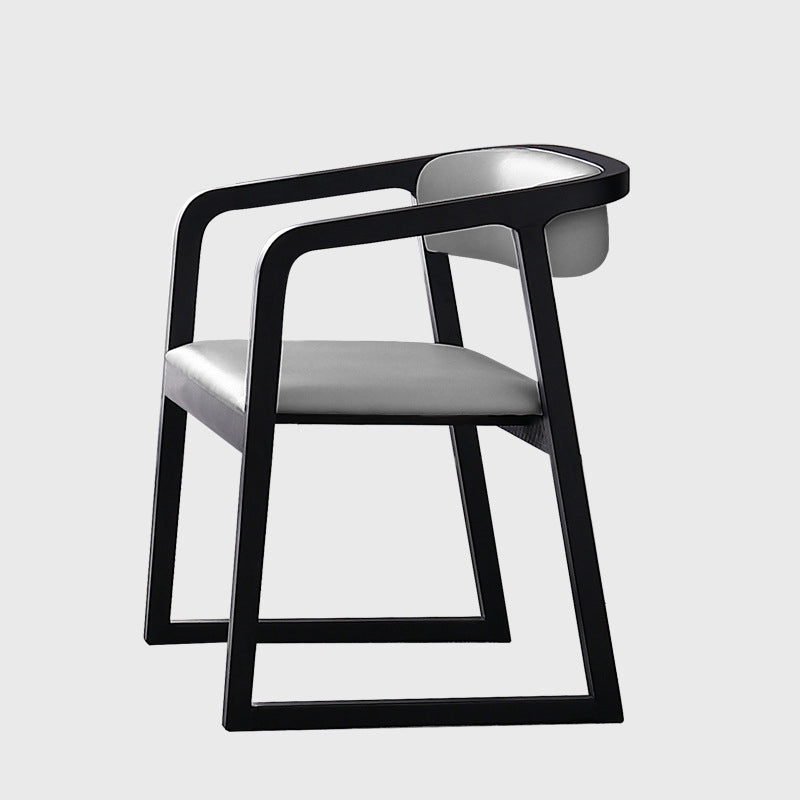 Silla escandinava de madera para comedor, cocina, sillón con respaldo abierto