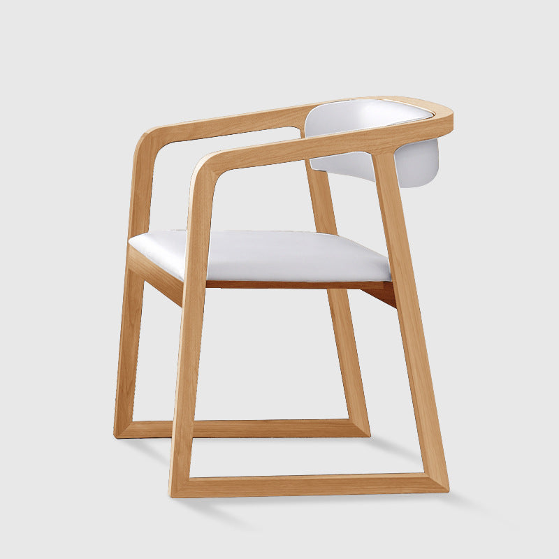 Silla escandinava de madera para comedor, cocina, sillón con respaldo abierto