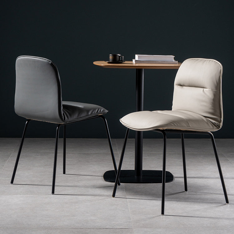 Silla de cocina de estilo moderno, sillas sin brazos con patas de metal