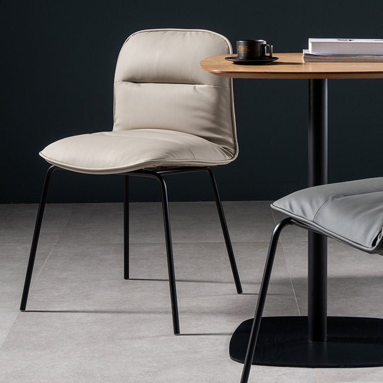 Silla de cocina de estilo moderno, sillas sin brazos con patas de metal