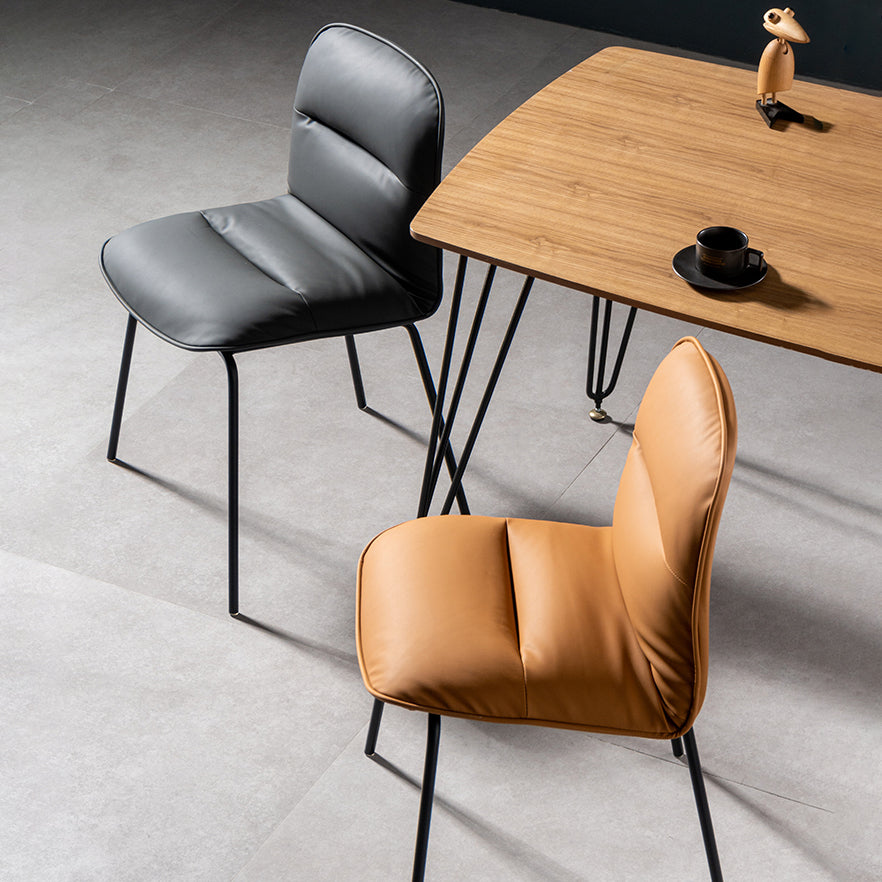 Silla de cocina de estilo moderno, sillas sin brazos con patas de metal