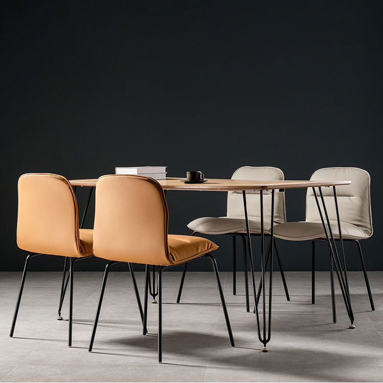 Silla de cocina de estilo moderno, sillas sin brazos con patas de metal
