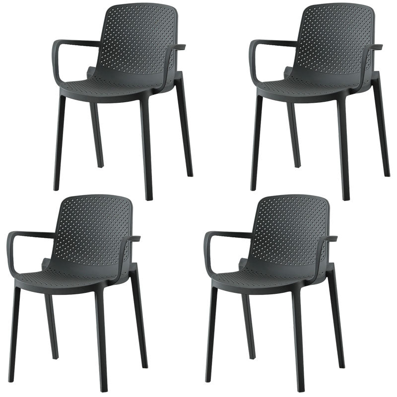 Moderne stapelbare stoelen, eetkamerstoelen met kunststof poten voor de keuken