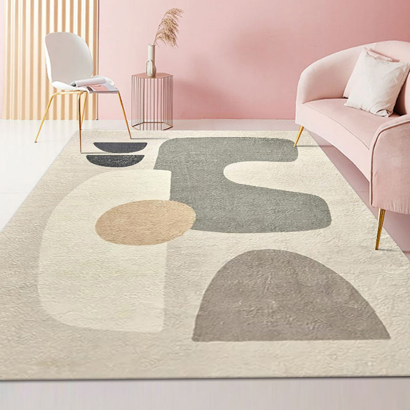 Brown Modern Rug Polyester Striped Indoor Rug Washable Rug for Drawing Room