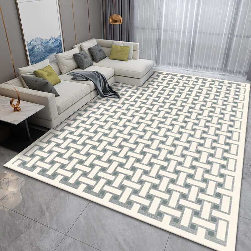 Brown Modern Rug Polyester Striped Indoor Rug Washable Rug for Drawing Room