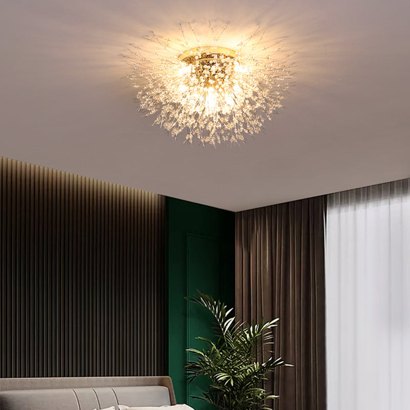 Contemporary Blossom Flush Light Fixture Crystal Flush Mount Lights for Bedroom