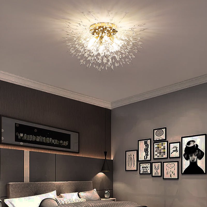 Contemporary Blossom Flush Light Fixture Crystal Flush Mount Lights for Bedroom
