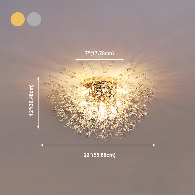 Contemporary Blossom Flush Light Fixture Crystal Flush Mount Lights for Bedroom