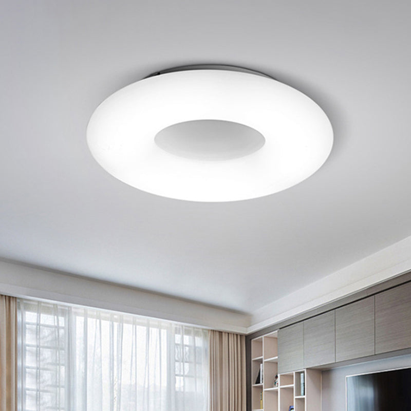 Lámpara de techo LED blanca acrílica con luz de techo empotrada circular/cuadrada contemporánea para baño porche