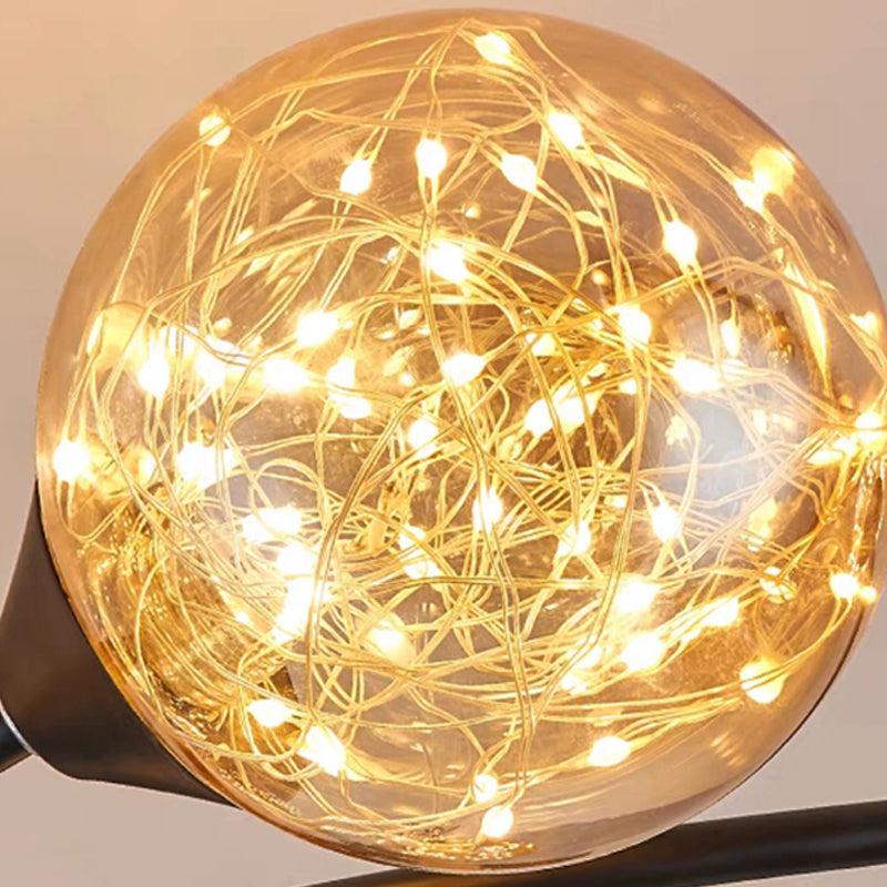 Globe contemporain Flush Lightture Glass Flush Mount Lamps en noir