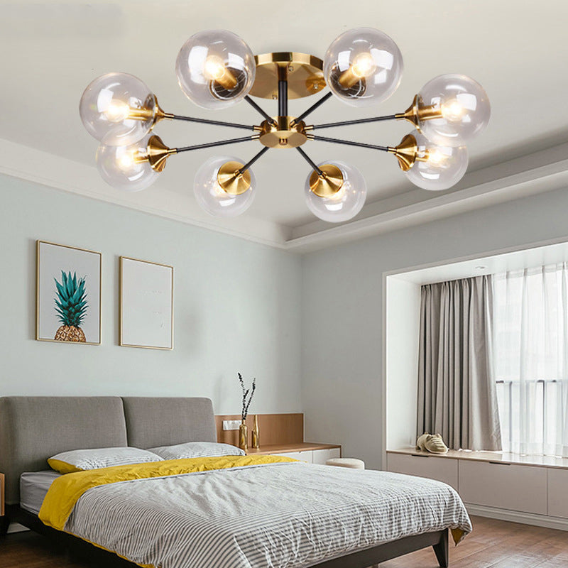 Contemporánea Sphere Flush Light Light Light Lámparas de montaje de vidrio en oro
