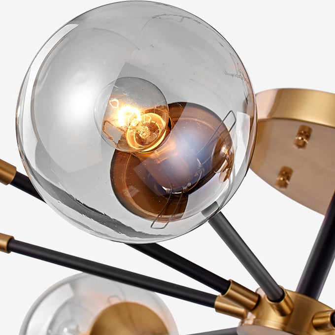 Contemporánea Sphere Flush Light Light Light Lámparas de montaje de vidrio en oro