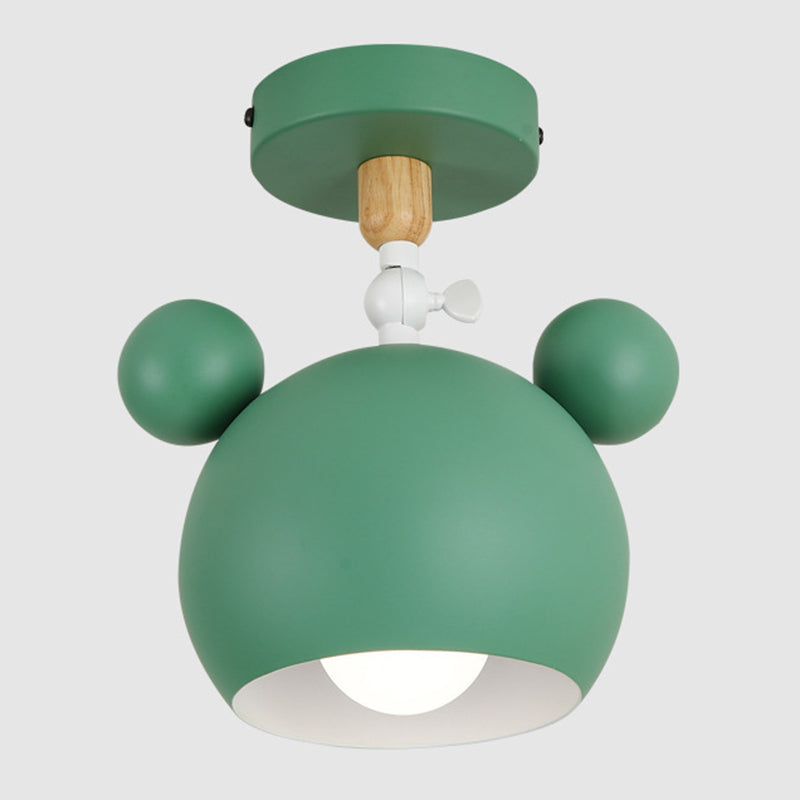 1 Light Mickey Ceiling Light Modern Macaron Style Metal Ceiling Lighting for Living Room