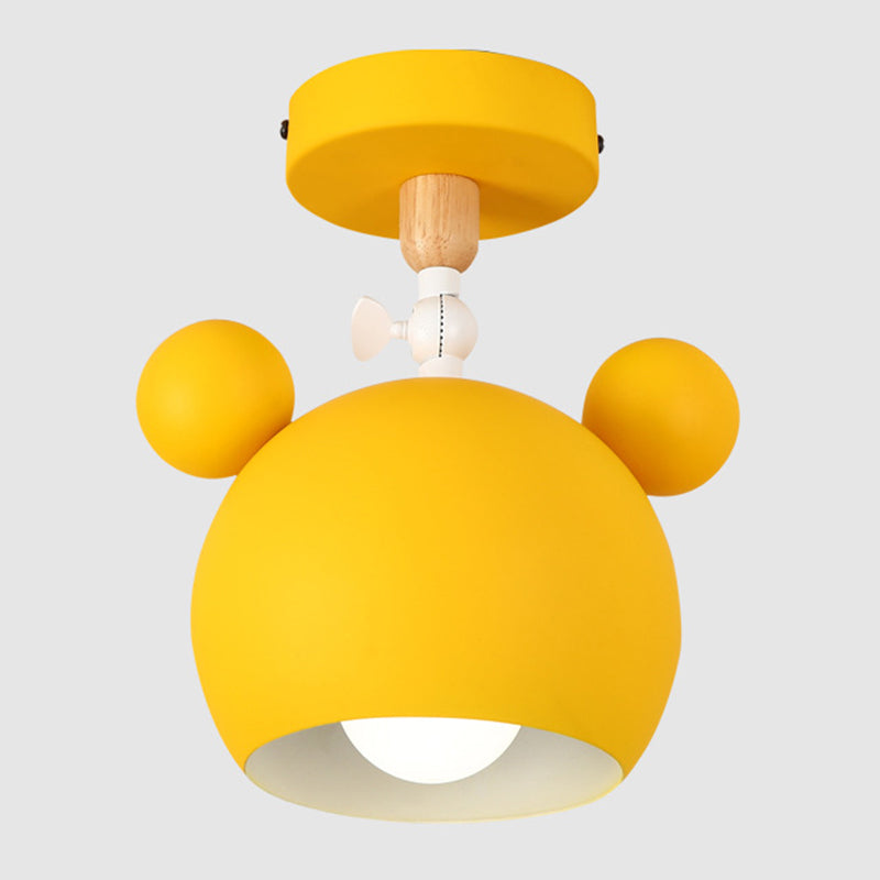 1 Light Mickey Ceiling Light Modern Macaron Style Metal Ceiling Lighting for Living Room